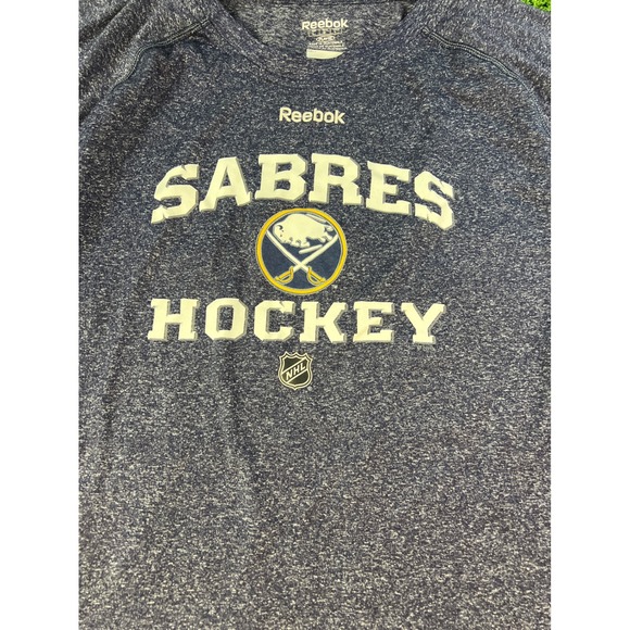 Reebok Buffalo Sabres Hockey T-Shirt Men's Short Sleeve Heather Blue Size Large - Picture 2 of 5